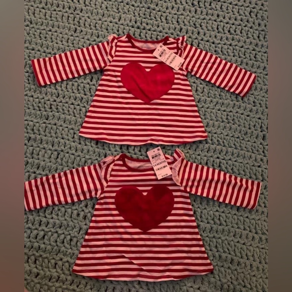 Baby girl striped heart shirt